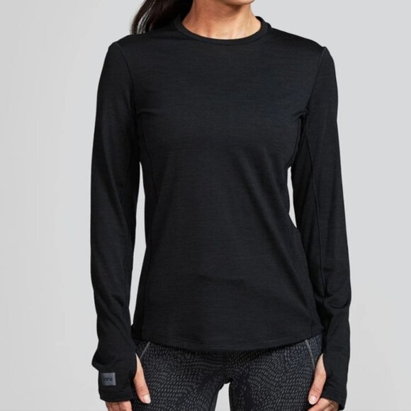 Janji Repeat Merino Long Sleeve Running Shirt Black Size Small - Picture 2 of 15